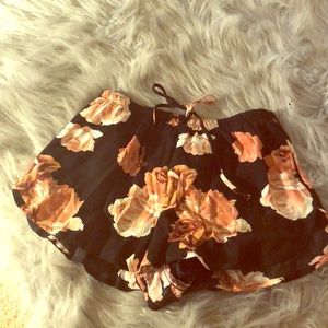 Pink Rose Floral Shorts
